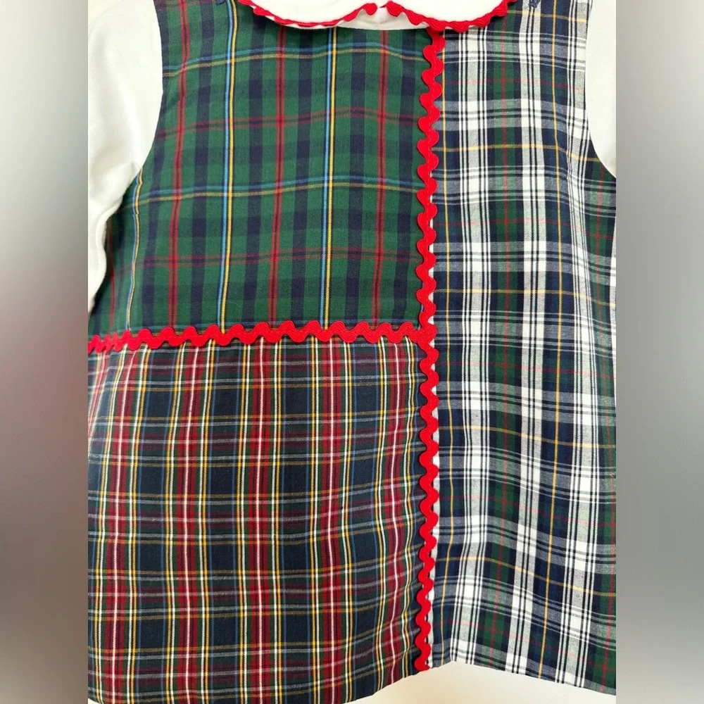 New Baby Glorimont Plaid Jumper Dress Set